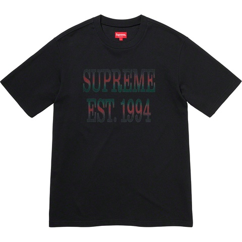 Supreme Cotton Mesh Gradient Logo S/S Top - Black