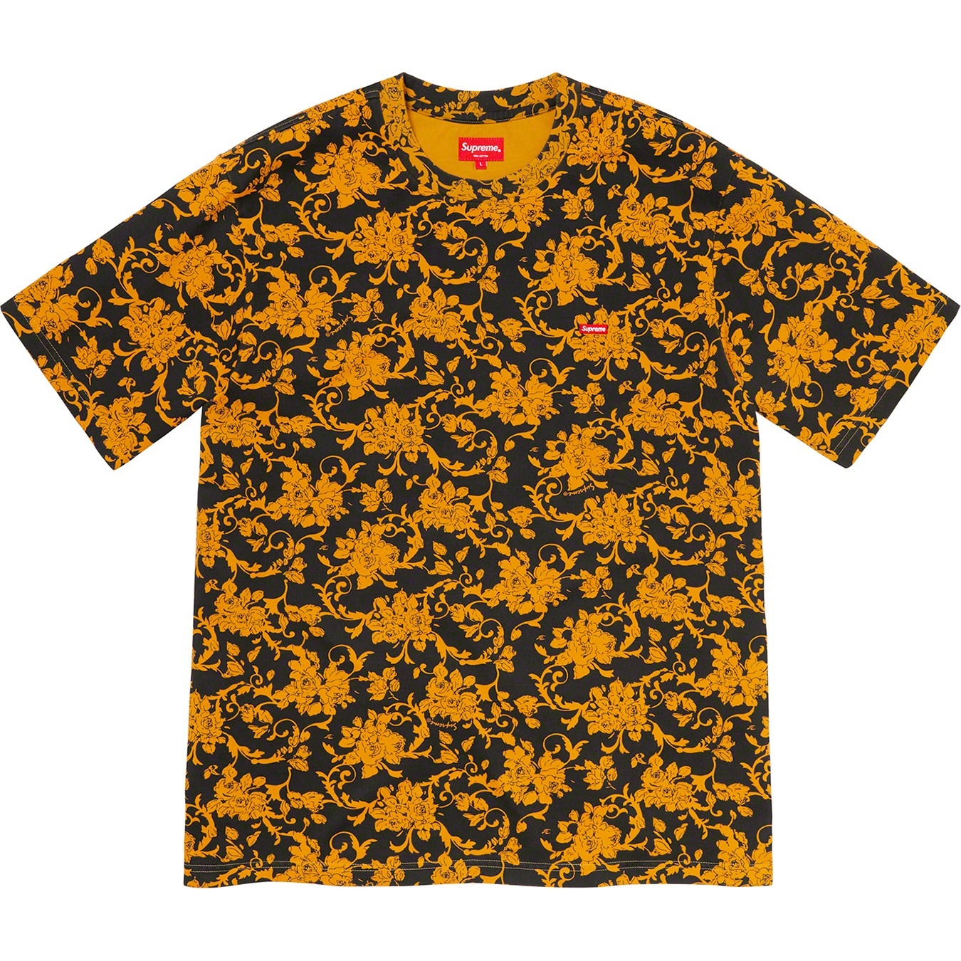Supreme Small Box Tee 1 (SS20) - Black Floral - $58