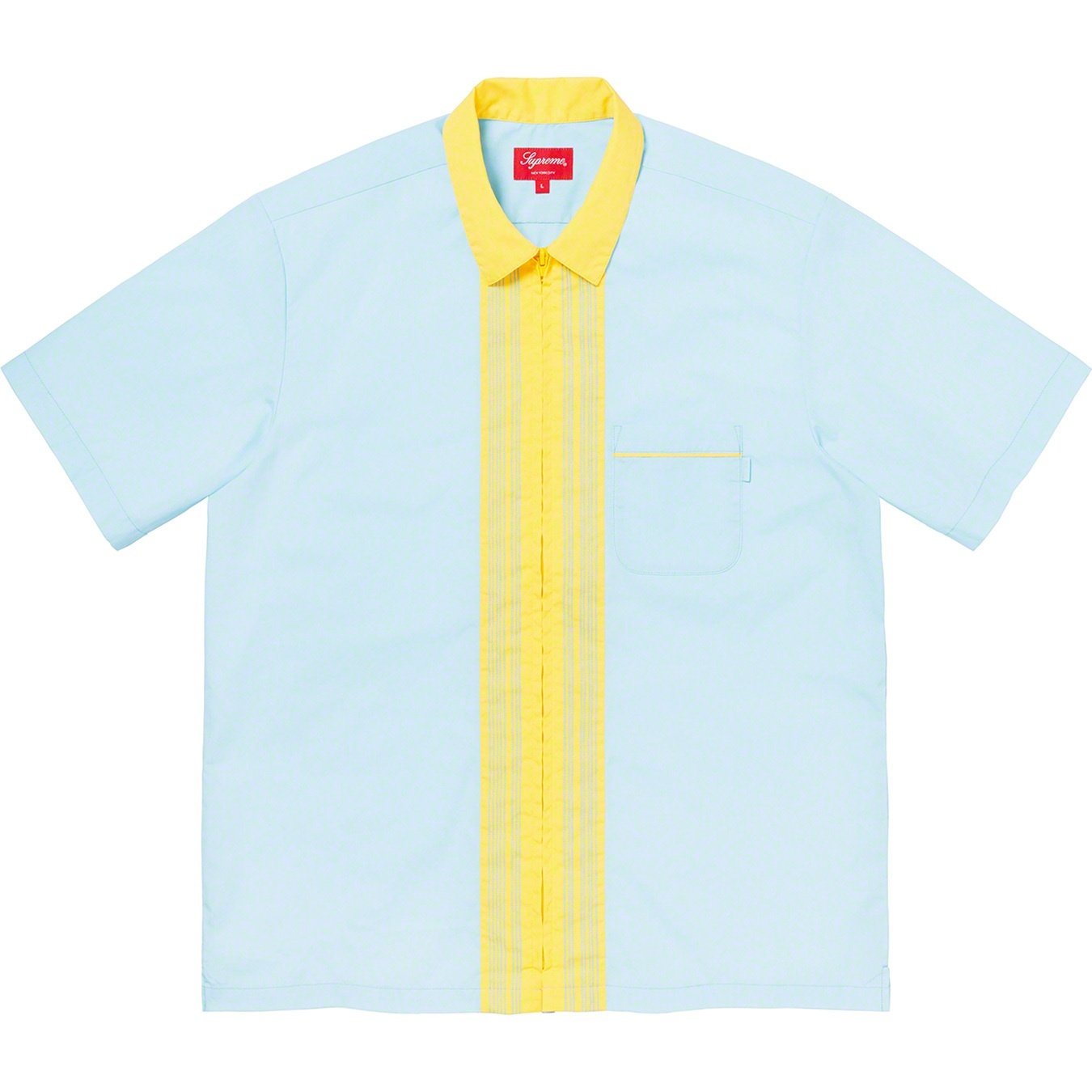 Supreme Bowling Zip S S Shirt (SS20) - Light Blue - $138
