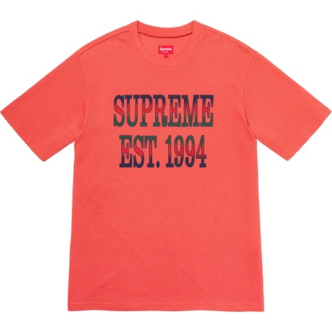 Supreme Cotton Mesh Gradient Logo S/S Top - Dark Coral