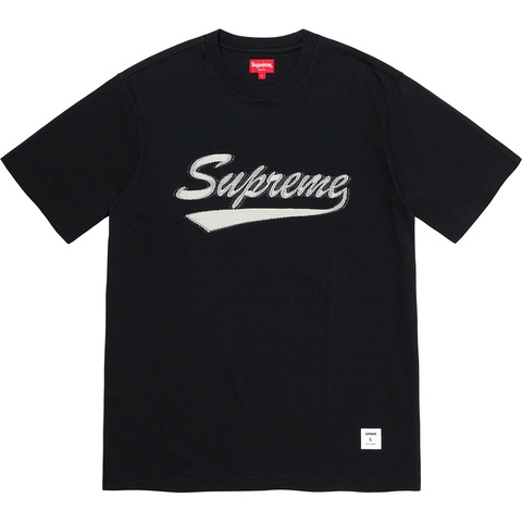 Supreme Intarsia Script S/S Top - Black