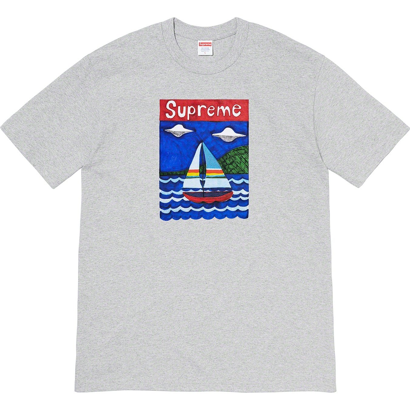 Supreme Sailboat Tee (SS20) - Heather Grey - $38