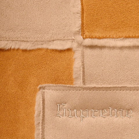 Supreme Faux Suede Patchwork Hooded Jacket - Tan