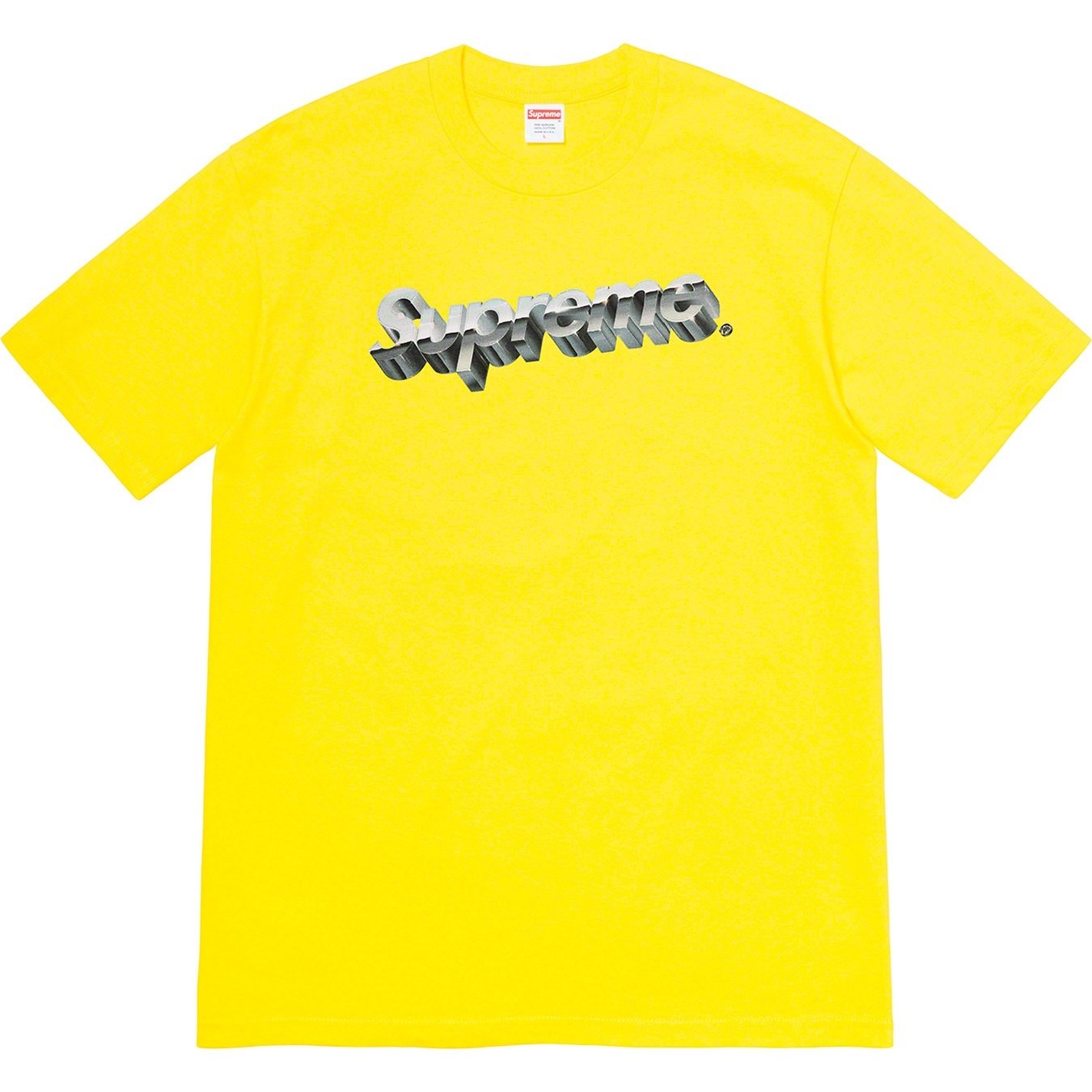 Supreme Chrome Logo Tee (SS20) - Yellow - $38