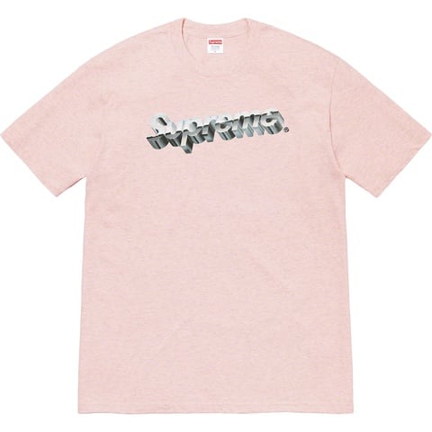 Supreme Chrome Logo Tee - Heather Pink