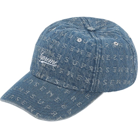 Supreme Jacquard Logos Denim 6-Panel - Blue