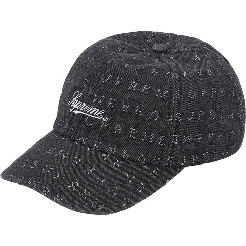 Supreme Jacquard Logos Denim 6-Panel - Black