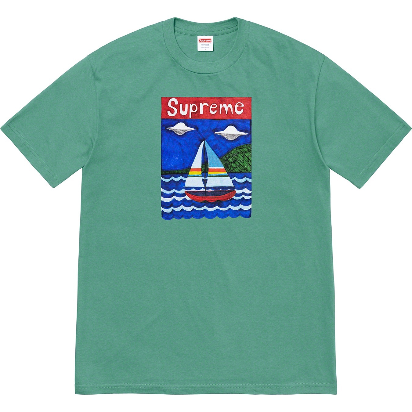 Supreme Sailboat Tee (SS20) - Dusty Teal - $38