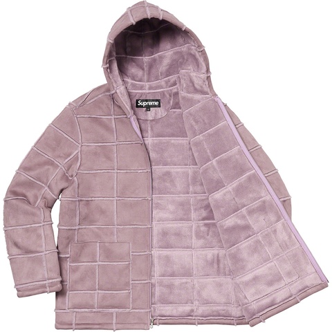 Supreme Faux Suede Patchwork Hooded Jacket - Dusty Purple