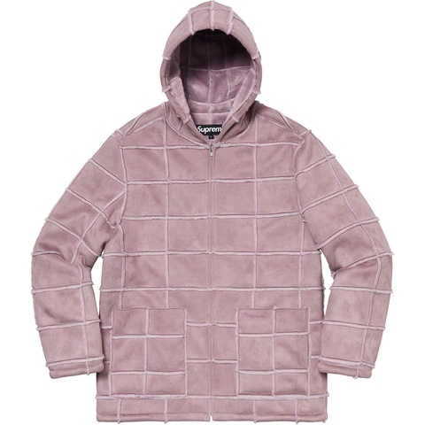 Supreme Faux Suede Patchwork Hooded Jacket - Dusty Purple