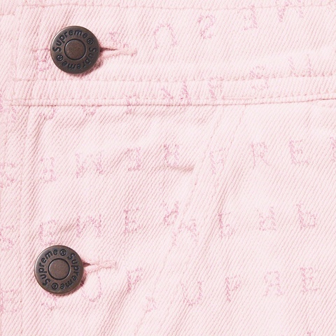 Supreme Jacquard Logos Denim Overalls - Pink