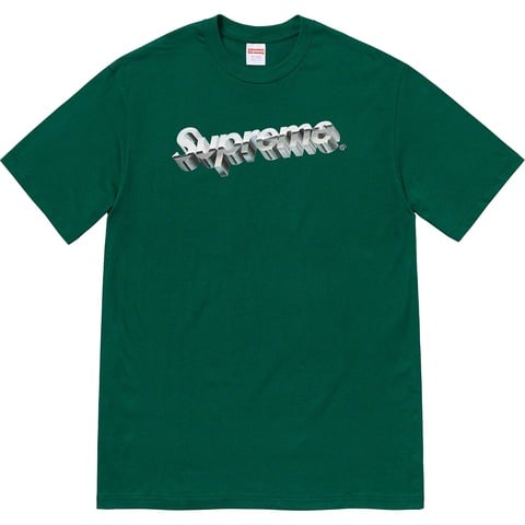Supreme Chrome Logo Tee - Dark Green