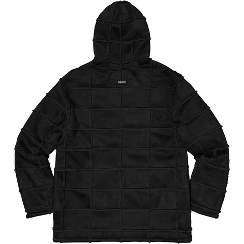 Supreme Faux Suede Patchwork Hooded Jacket - Black