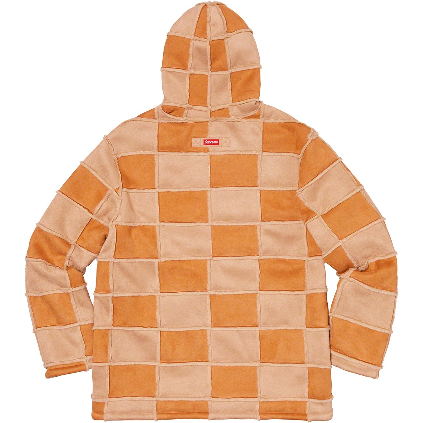 Supreme Faux Suede Patchwork Hooded Jacket (SS20) - Tan - $288