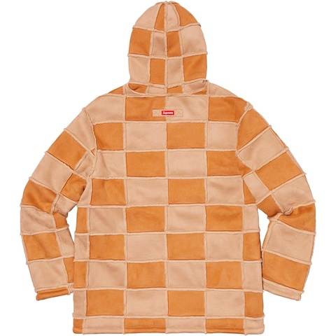 Supreme Faux Suede Patchwork Hooded Jacket - Tan