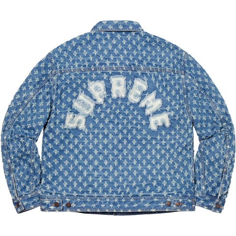Supreme Hole Punch Denim Trucker Jacket - Blue