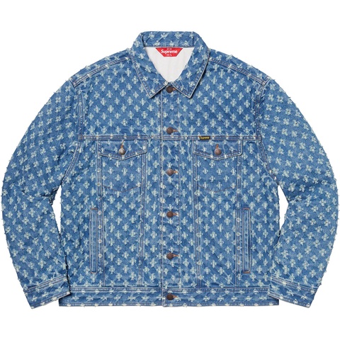 Supreme Hole Punch Denim Trucker Jacket - Blue