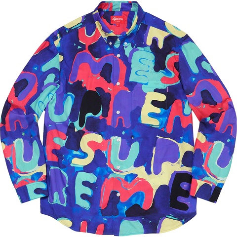 Supreme Painted Logo Shirt - Royal