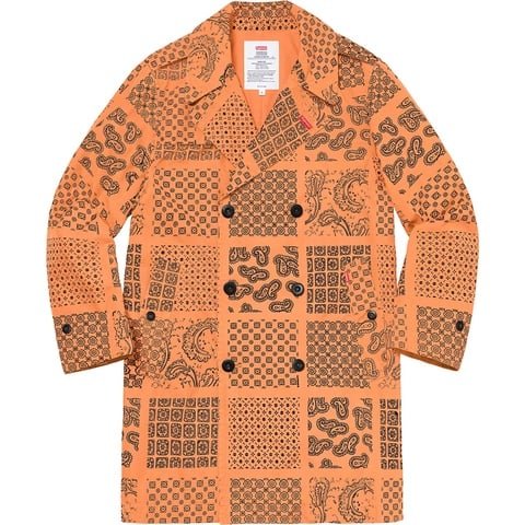 Supreme Military Trench Coat - Peach Paisley