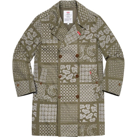Supreme Military Trench Coat - Olive Paisley