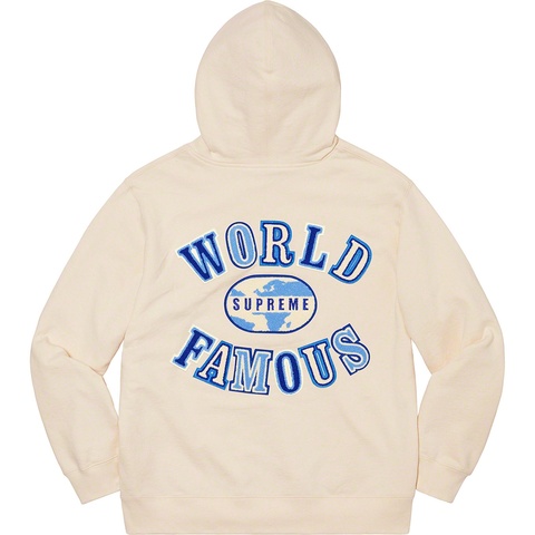 Supreme World Famous Zip Up Hooded Sweatshirt - Natural