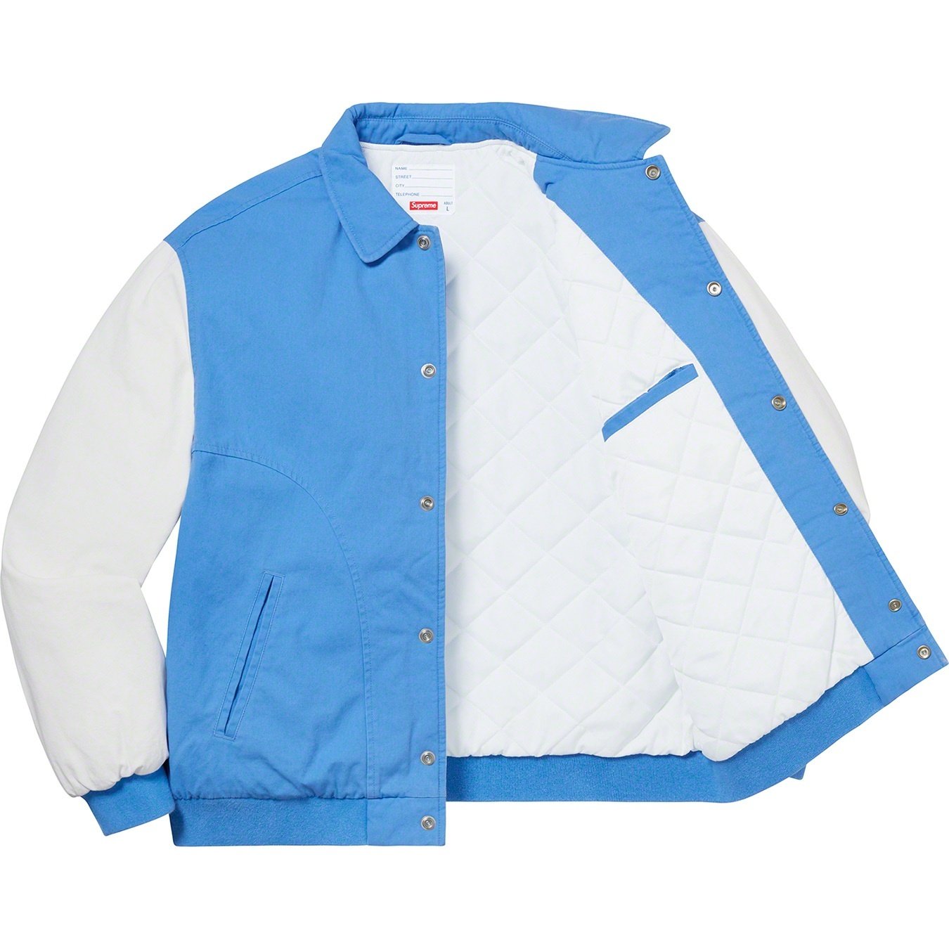 Supreme Twill Varsity Jacket (SS20) - Light Blue - $168