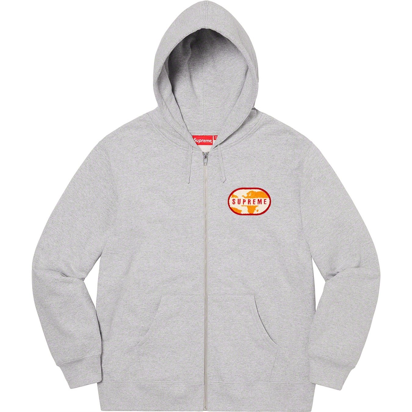 Supreme World Famous Zip Up Hooded Sweatshirt (SS20) - Heather Grey - $168