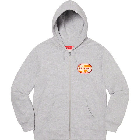 Supreme World Famous Zip Up Hooded Sweatshirt - Heather Grey