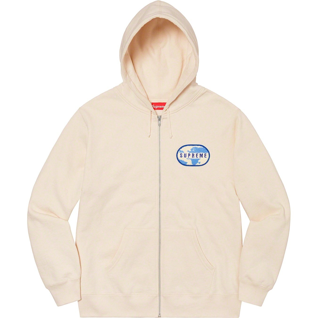 Supreme World Famous Zip Up Hooded Sweatshirt (SS20) - Natural - $168
