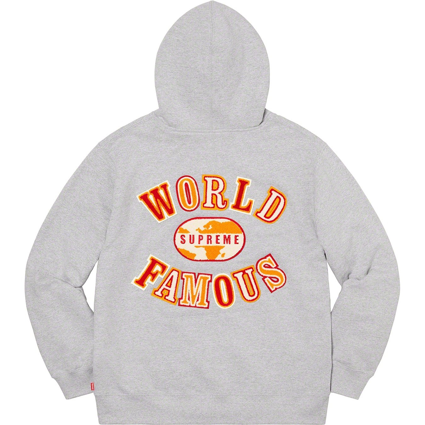 Supreme World Famous Zip Up Hooded Sweatshirt (SS20) - Heather Grey - $168