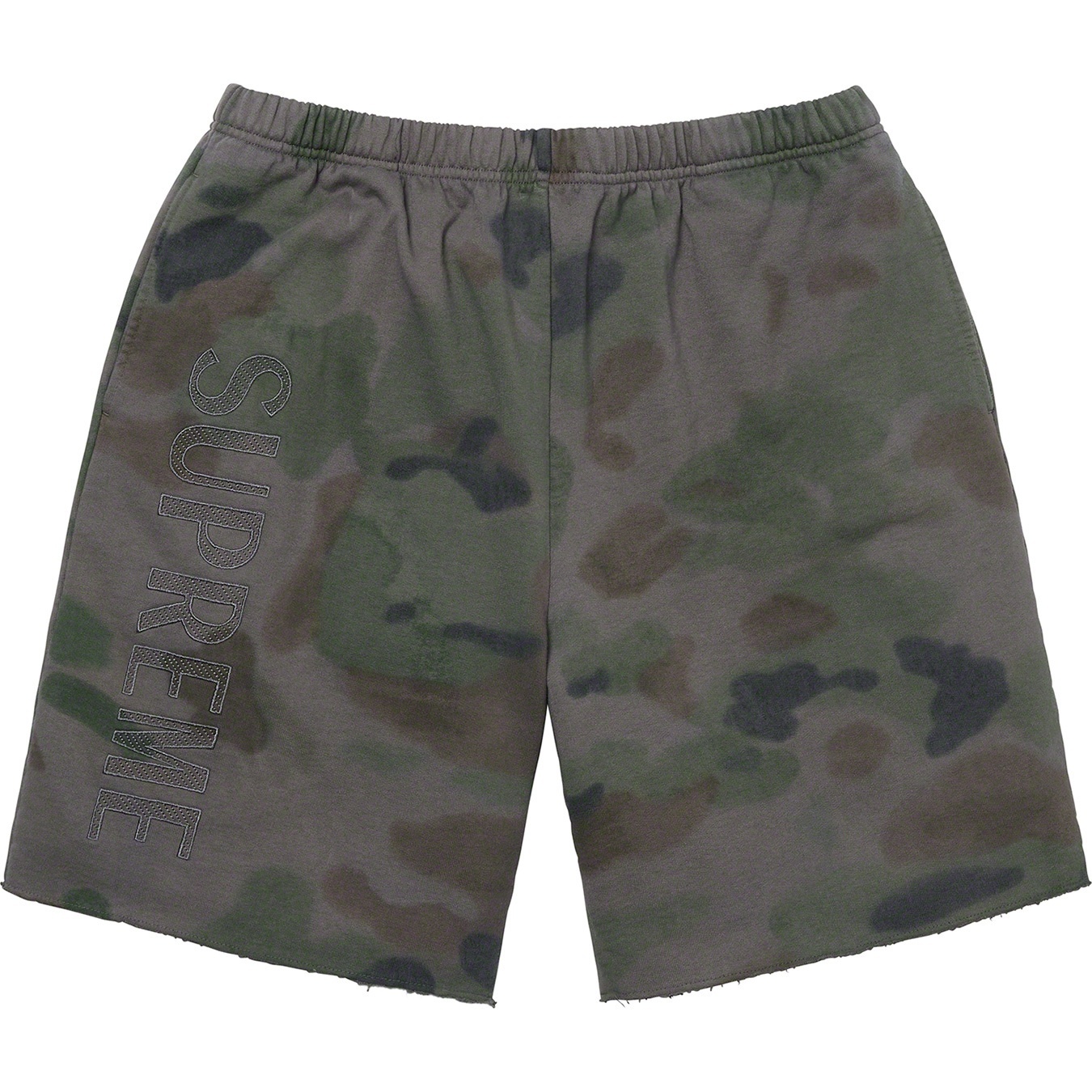 Supreme Overdyed Sweatshort (SS20) - Black Painted Camo - $118