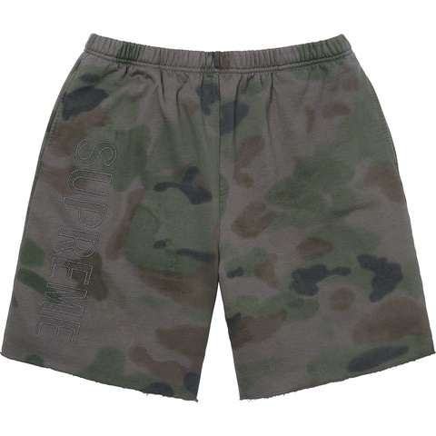 Supreme Overdyed Sweatshort - Black Painted Camo