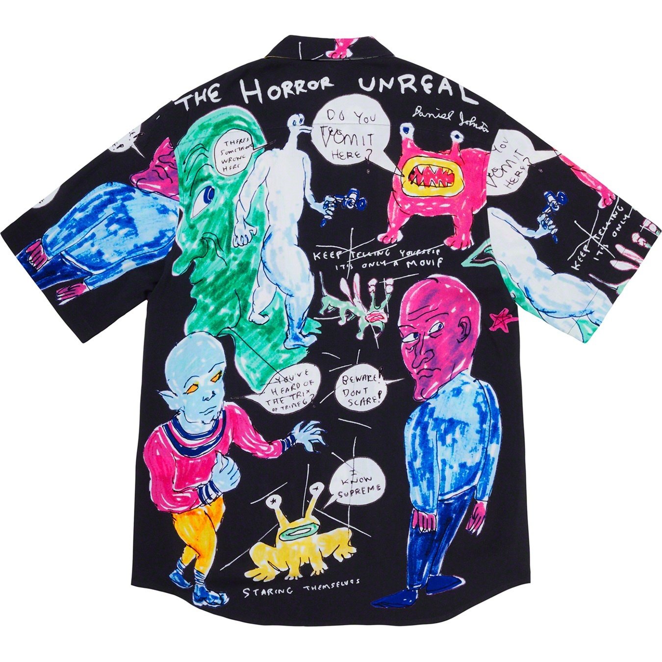 Supreme Daniel Johnston Rayon S S Shirt (SS20) - Black - $148