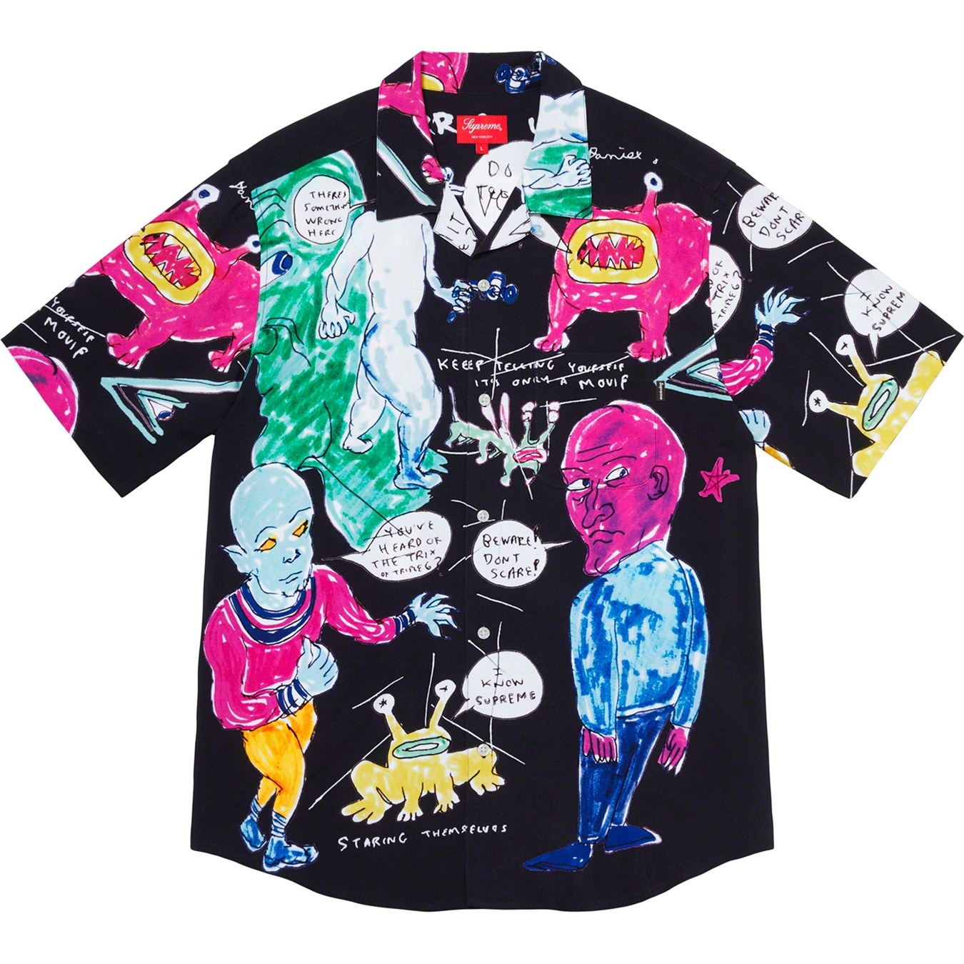 Supreme Daniel Johnston Rayon S S Shirt (SS20) - Black - $148