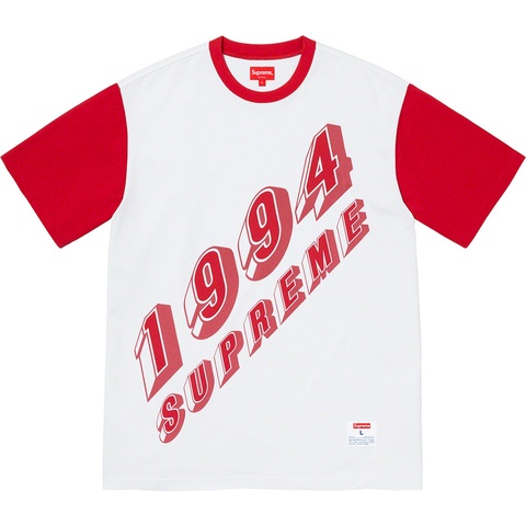 Supreme Bevel Text Ringer Tee - White