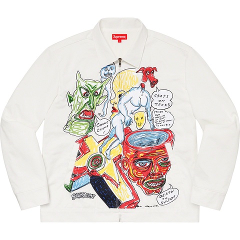 Supreme Daniel Johnston Embroidered Work Jacket - White