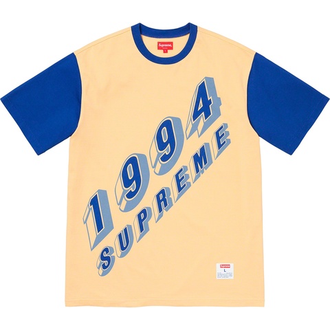Supreme Bevel Text Ringer Tee - Light Yellow
