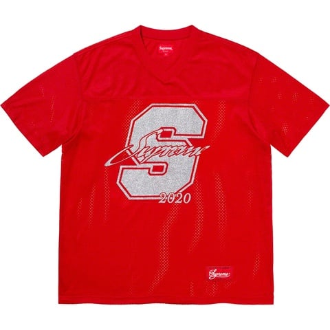 Supreme Glitter Football Top - Red