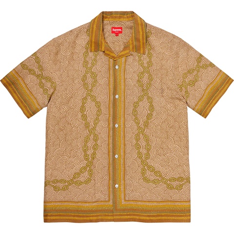 Supreme Mosaic Silk S/S Shirt - Tan
