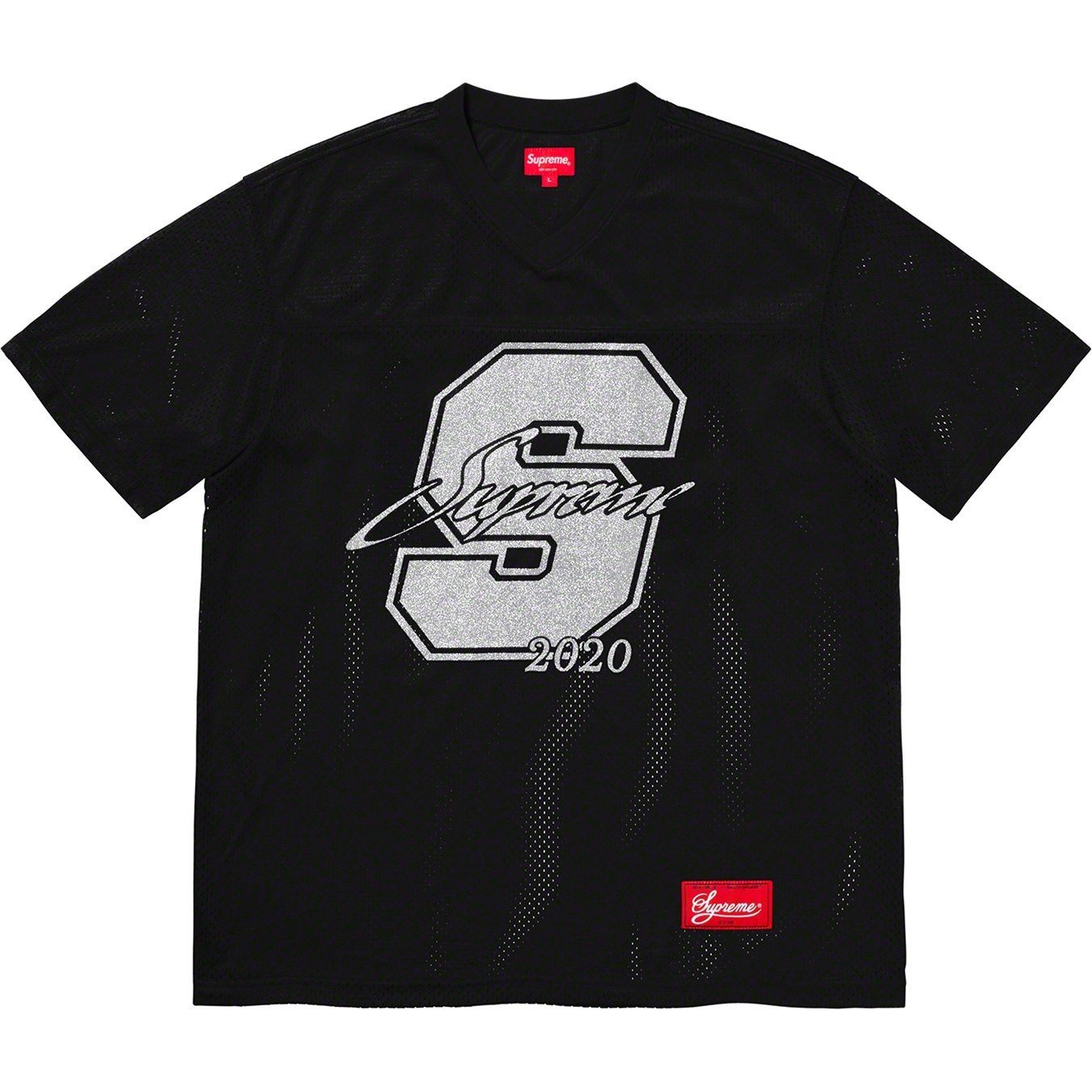 Supreme Glitter Football Top (SS20) - Black - $98