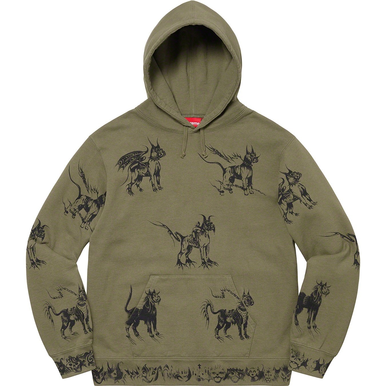 Supreme Animals Hooded Sweatshirt (SS20) - Light Olive - $168