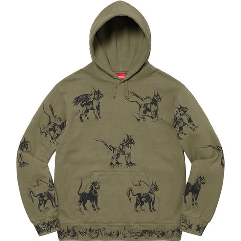 Supreme Animals Hooded Sweatshirt - Light Olive