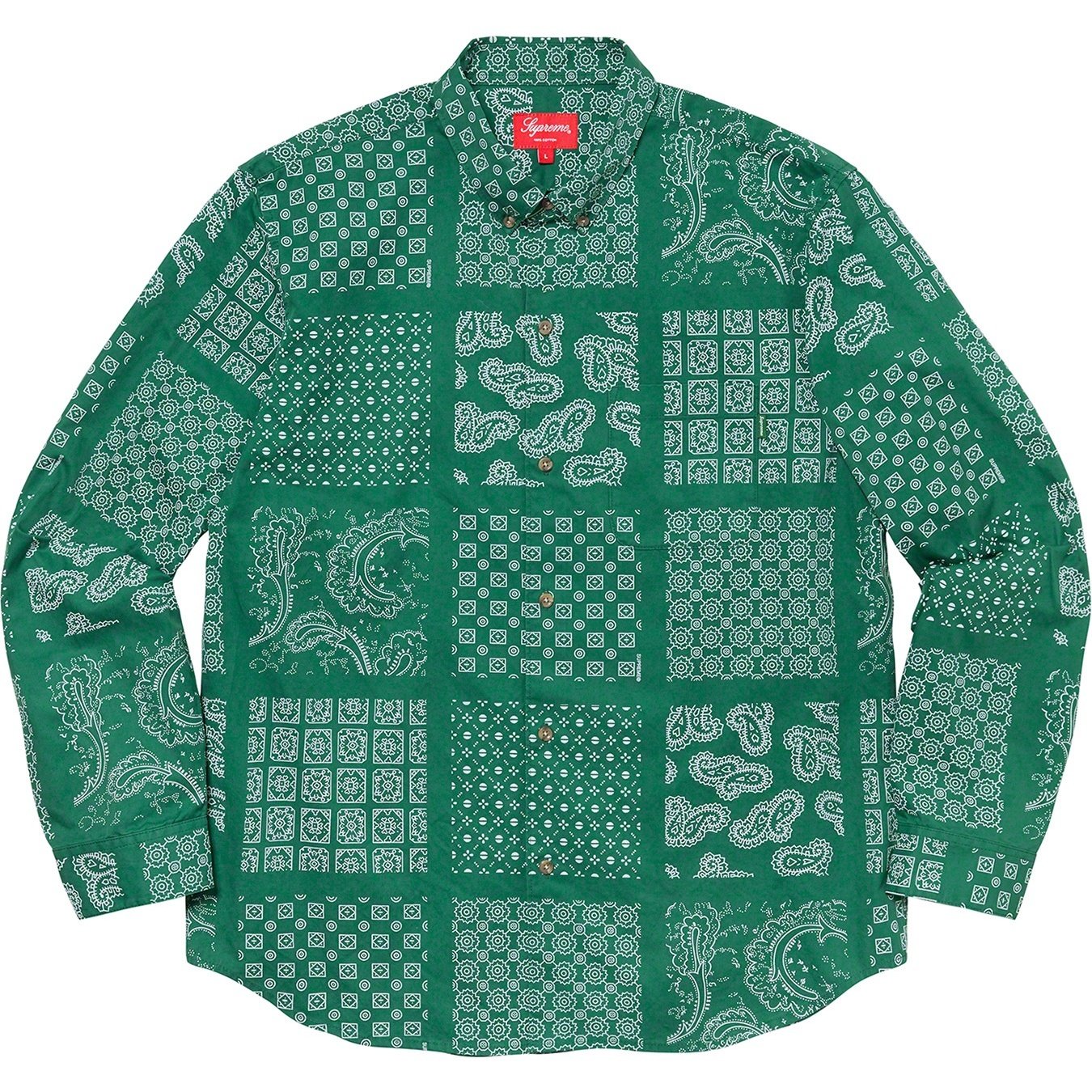 Supreme Paisley Grid Shirt (SS20) - Green - $128