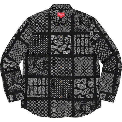 Supreme Paisley Grid Shirt - Black