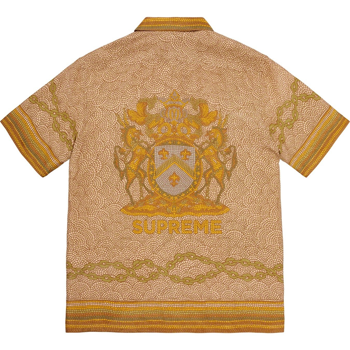 Supreme Mosaic Silk S S Shirt (SS20) - Tan - $158