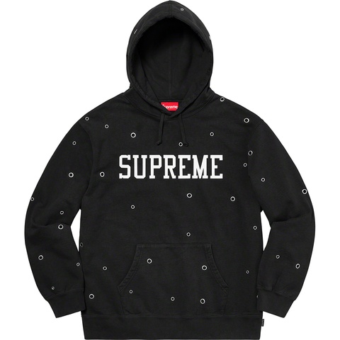 Supreme Eyelet Hooded Sweatshirt - Black