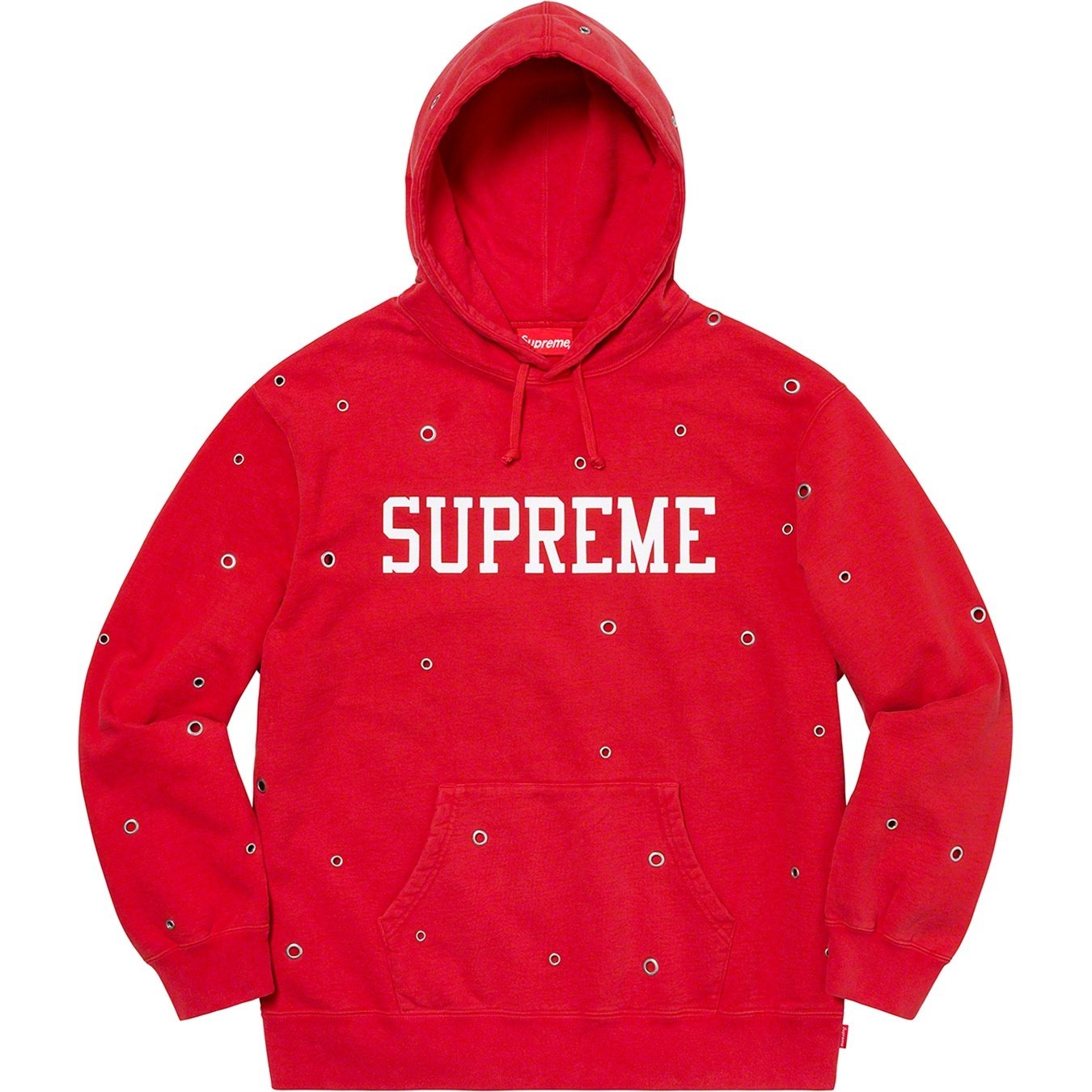 Supreme Eyelet Hooded Sweatshirt (SS20) - Red - $158
