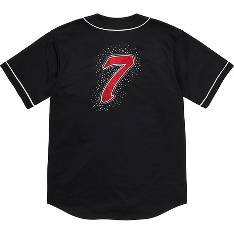 Supreme Rhinestone Baseball Jersey - Black
