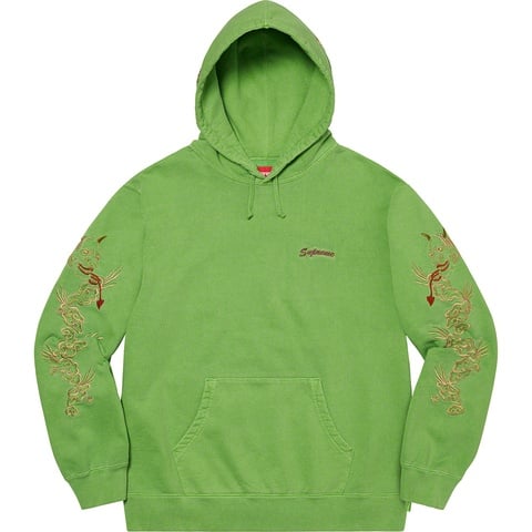 Supreme Dragon Overdyed Hooded Sweatshirt - Lime