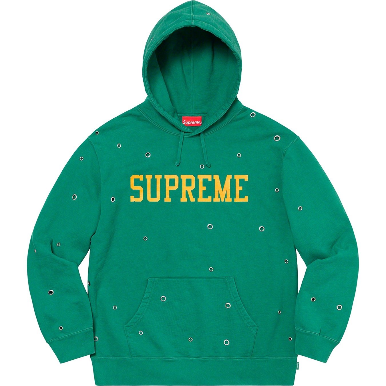Supreme Eyelet Hooded Sweatshirt (SS20) - Light Pine - $158